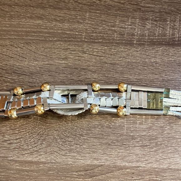 Vintage Women’s Medium Western Belt White & Silver - Picture 15 of 16